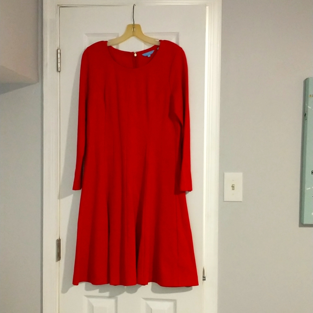 Draper James Long Sleeve Fit and Flare Ponte Dress